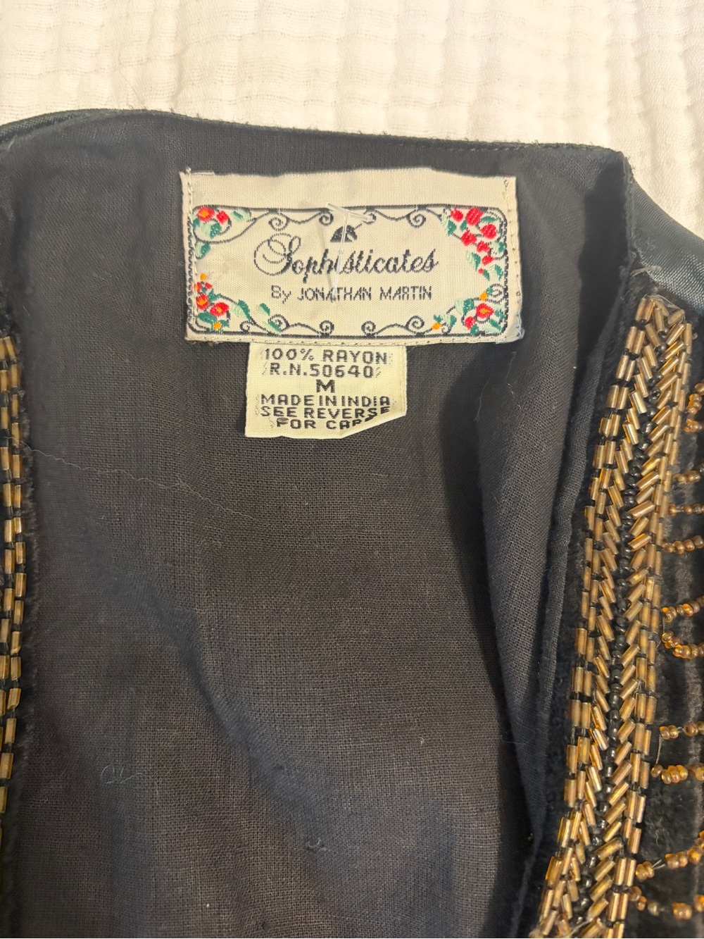Vintage Embroidered Beaded Vest by Jonathan Martin - Picture 6 of 6